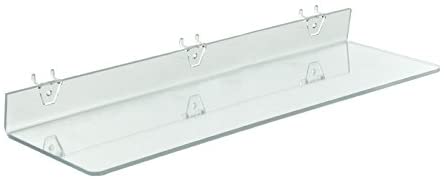 Acrylic Clear Shelf 24 W x 2 H x 6 D Inches for Pegboard and Slatwall - Box of 4