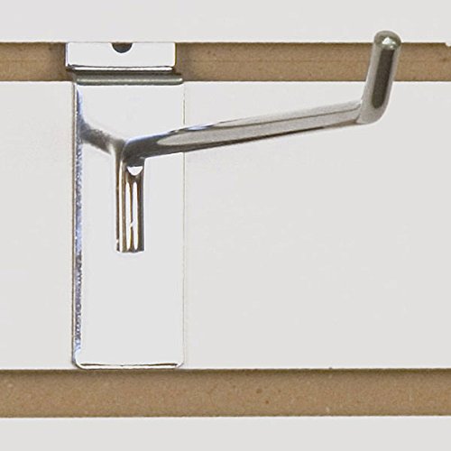 Slatwall Wire Hook in Chrome 10 L x 0.25 D Inches - Count of 50