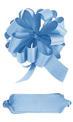 ount of 50 Textured Double Sided Satin Pull Bows - Light Blue 5½