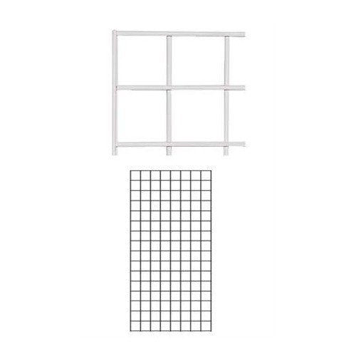 White Wire Grid Wall Panel 2 X 4 Feet - Case of 2