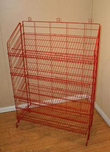 Five Shelf Adjustable Display Rack in Red 54 H x 37 W x 16 D