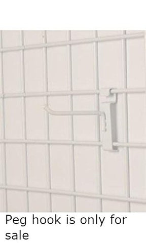 Peg Hooks in White 14 Inches Long for Wire Grid - Count of 50
