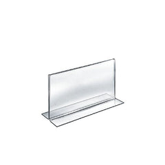 2 Sided Double Foot Sign Holders in Clear 8.5 W x 5.5 H Inches - Count of 10