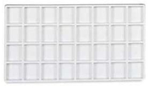 Plastic Tray Inserts in White 14 L x 7.5 W Inches with 32 Compartments