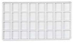 Plastic Tray Inserts in White 14 L x 7.5 W Inches with 32 Compartments