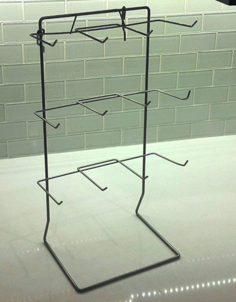 12 Peg Countertop Display Rack in Zinc 17.75 H x 10 W Inches