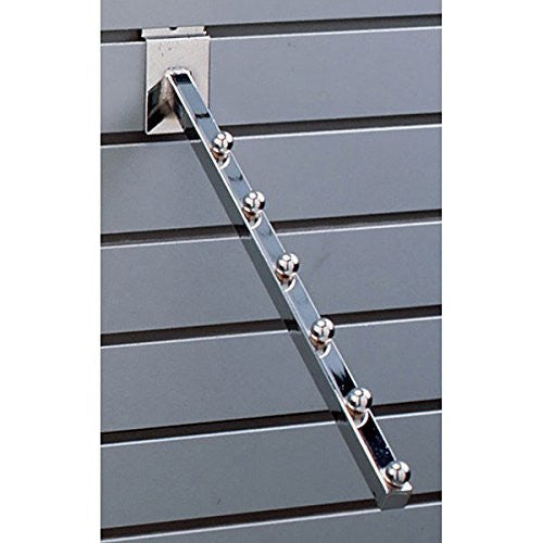 6 Balls Waterfall Faceouts in Chrome 16 Inches Long for Slatwall - Count of 8