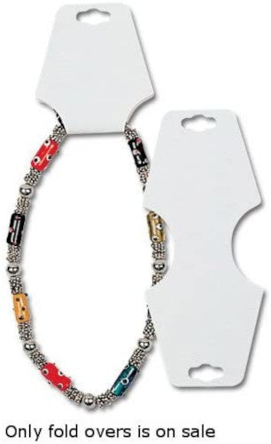 Necklace Fold Over Cards in White 2.25 W x 5.25 H Inches - Box of 500