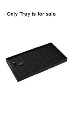 Black Leatherette Large Ring Tray 8.25 W x 14.75 L x 1 H Inches