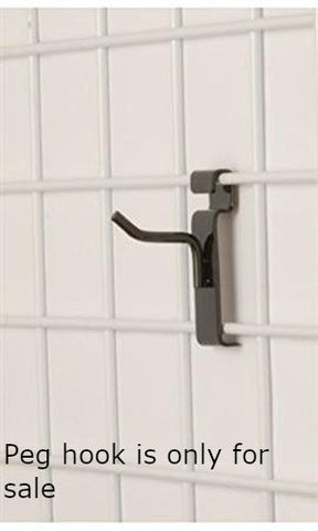 Black Peg Hooks 2 Inches Long for Wire Grid - Box of 100