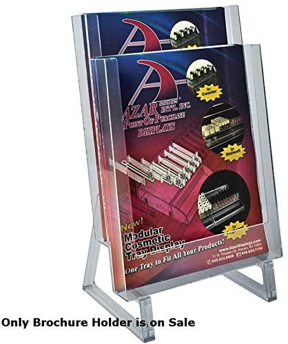 2 Tier Brochure Holders in Clear 9 W x 7.25 D x 15.5 H Inches - Pack of 2