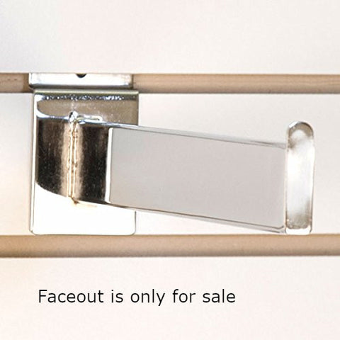 Rectangular Tubing Faceouts in Chrome 12 Inches Long for Slatwall - Box of 8