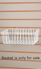 Slatwall Wire Baskets in White 12 x 8 x 4 Inches - Count of 2