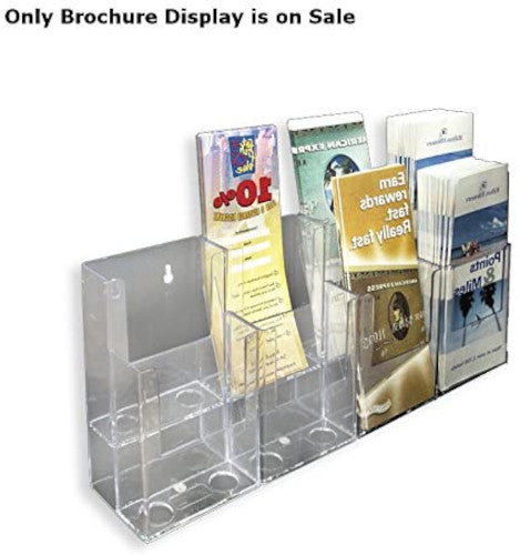 2 Tier Brochure Displays in Clear 18.875 W x 3.75 D x 7 H Inches - Box of 2