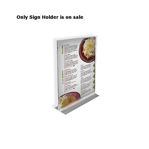 Acrylic Clear T-Strip Sign Holder 5.5 W x 8.5 H Inches - Case of 10
