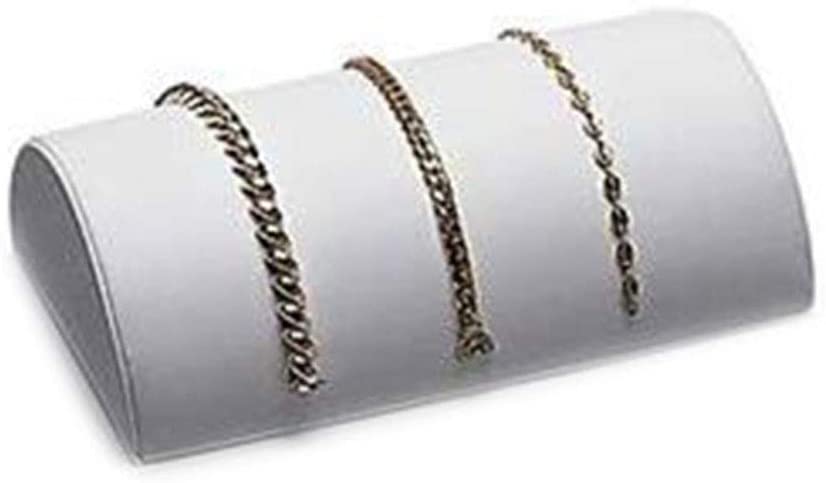 Half Moon Design Bracelet Display in White - 8.25 L x 5 W x 2.5 H Inches