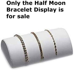 Half Moon Design Bracelet Display in White - 8.25 L x 5 W x 2.5 H Inches