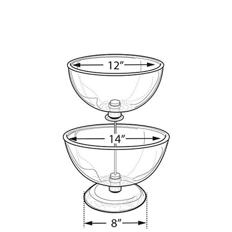Clear Two Tier Bowl Counter Display 17 H Inches