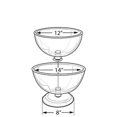 Clear Two Tier Bowl Counter Display 17 H Inches