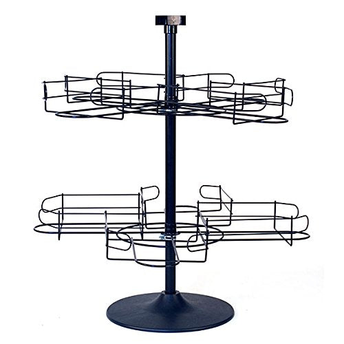 Two Tier Counter Top Cap Rack in Black - 26 H x 26 Dia Inches