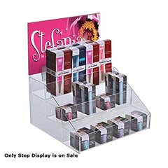 3 Tier Counter Step Display in Clear Acrylic - 12 W x 11.75 D x 7.125 H Inches