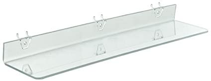 Acrylic Shelf in Clear 24 W x 2 H x 4 D Inches - Case of 4