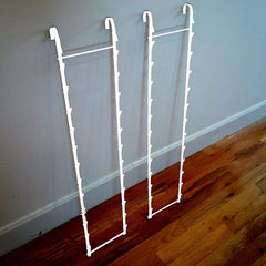 Two Strips 26 Clip Potato Chip Hanging Display Racks in White - Lot of 2
