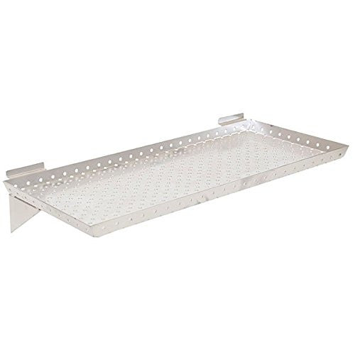 Metal Slatwall Shelves in Silver 24 W x 10 D x 1 H Inches - Lot of 2