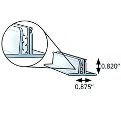 Double T Sign Holders in Clear 0.875 W x 0.82 H x 7.875 L Inches - Pack of 10