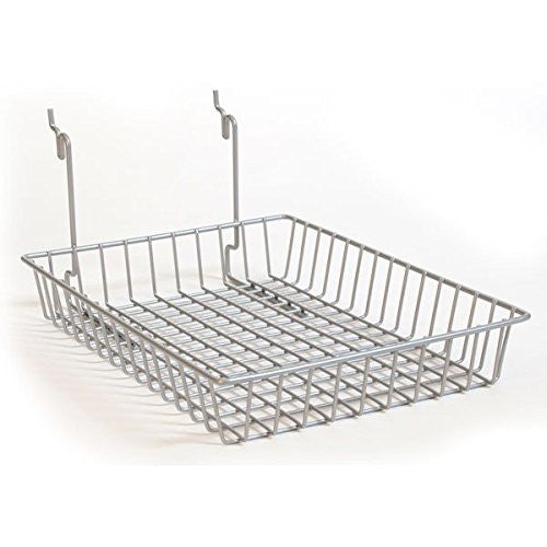Wire Baskets in Chrome 10 W x 14 D x 2 H Inches - Box of 5