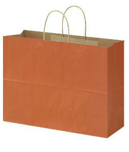 Burnt Orange Large Shopping Bags 16 x 6 x 12 Inches - Case of 100