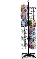 72 Pockets Greeting Card Spinner Rack in Black 68 H x 20 D Inches