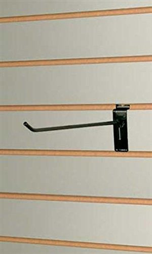 Peg Hooks in Black 8 Inches Long for Slatwall - Lot of 100