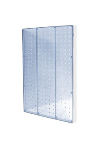 Plastic Pegboard Wall Panels in Clear 13.5 W x 22 H Inches - Pack of 2