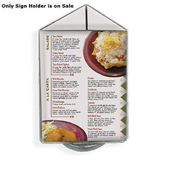 3 Sided Sign Holder in Clear 8.5 W x 11 H Inches with Black Revolving Base