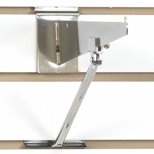 Slatwall Bracket Support in Chrome for 10 to 12 Inches Brackets - Box of 25