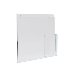 Acrylic Clear Wall Mount Sign Holder 14 W x 11 H Inches with Pocket - Case of 2