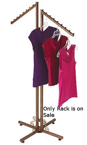 2 Way Clothing Rack in Cobblestone 48 - 72H Inches with Slant Arms