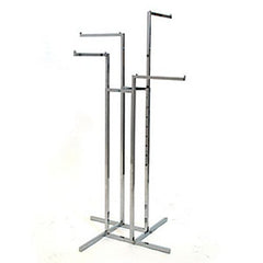 4-Way Garment Rack in Chrome with Straight Arms