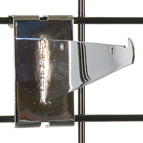 Gridwall Shelf Bracket in Chrome 6 Inches