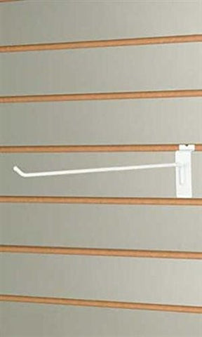 Peg Hooks in White 12 Inches Long for Slatwall - Case of 50