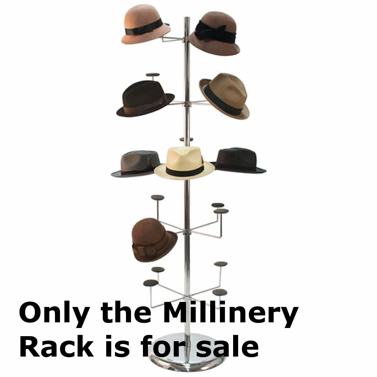 5 Adjustable Millinery Rack 72.5 H Inches with 20 Hat Holds