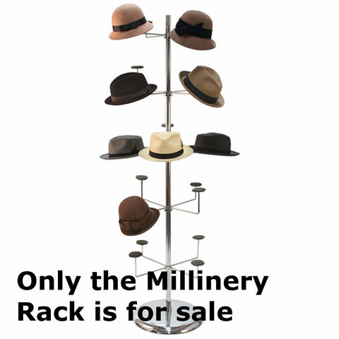 5 Adjustable Millinery Rack 72.5 H Inches with 20 Hat Holds