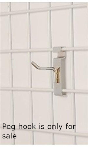 Peg Hooks in Chrome 2 Inches Long for Wire Grid - Count of 25