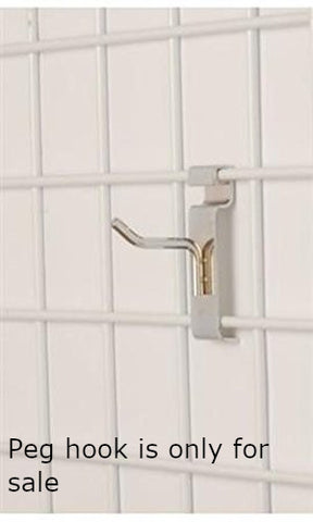 Peg Hooks in Chrome 2 Inches Long for Wire Grid - Count of 25