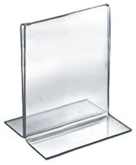 Double Sided Plastic Sign Holders in Clear 5 W x 7 H Inches - Lot of 10