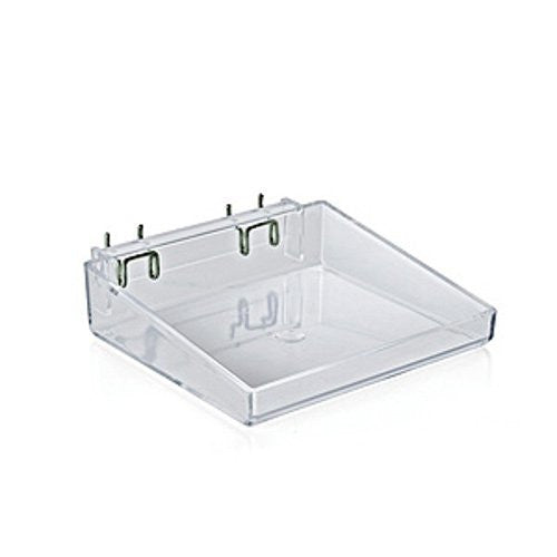 Open Trays in Clear 8 W x 7 D x 2 H Inches for Pegboard and Slatwall - Box of 2