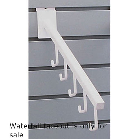 5 J Hooks Waterfall Faceout in White 16 Inches Long for Slatwall