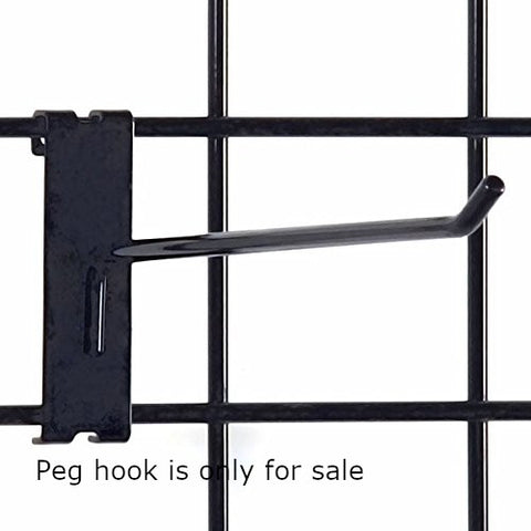 Black Peg Hooks 10 Inches Long for Gridwall - Pack of 25