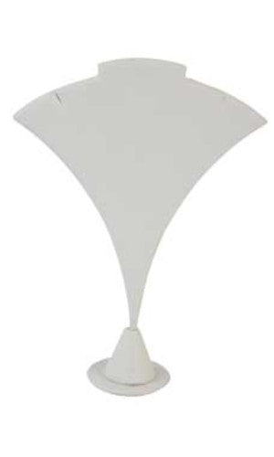 Fan Shaped Jewelry Stand in White 7.5 H Inches